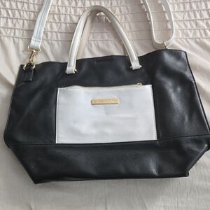 Catherine Malandrino Black and White Tote Bag